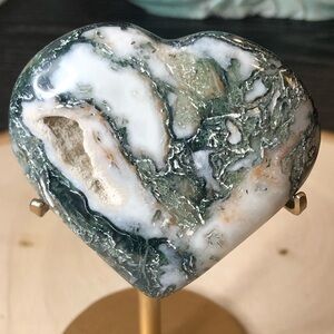 Big Moss Agate Heart